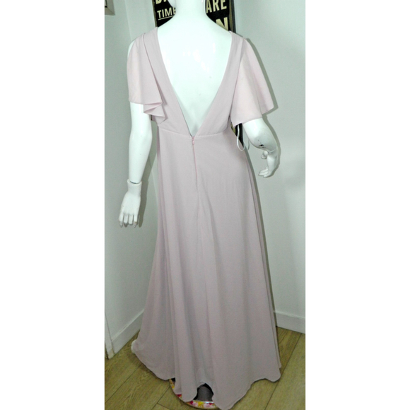Lulu's Dress Size Medium Purple Promise of Love Sage Brush Flutter Sleeve Maxi - Picture 2 of 9